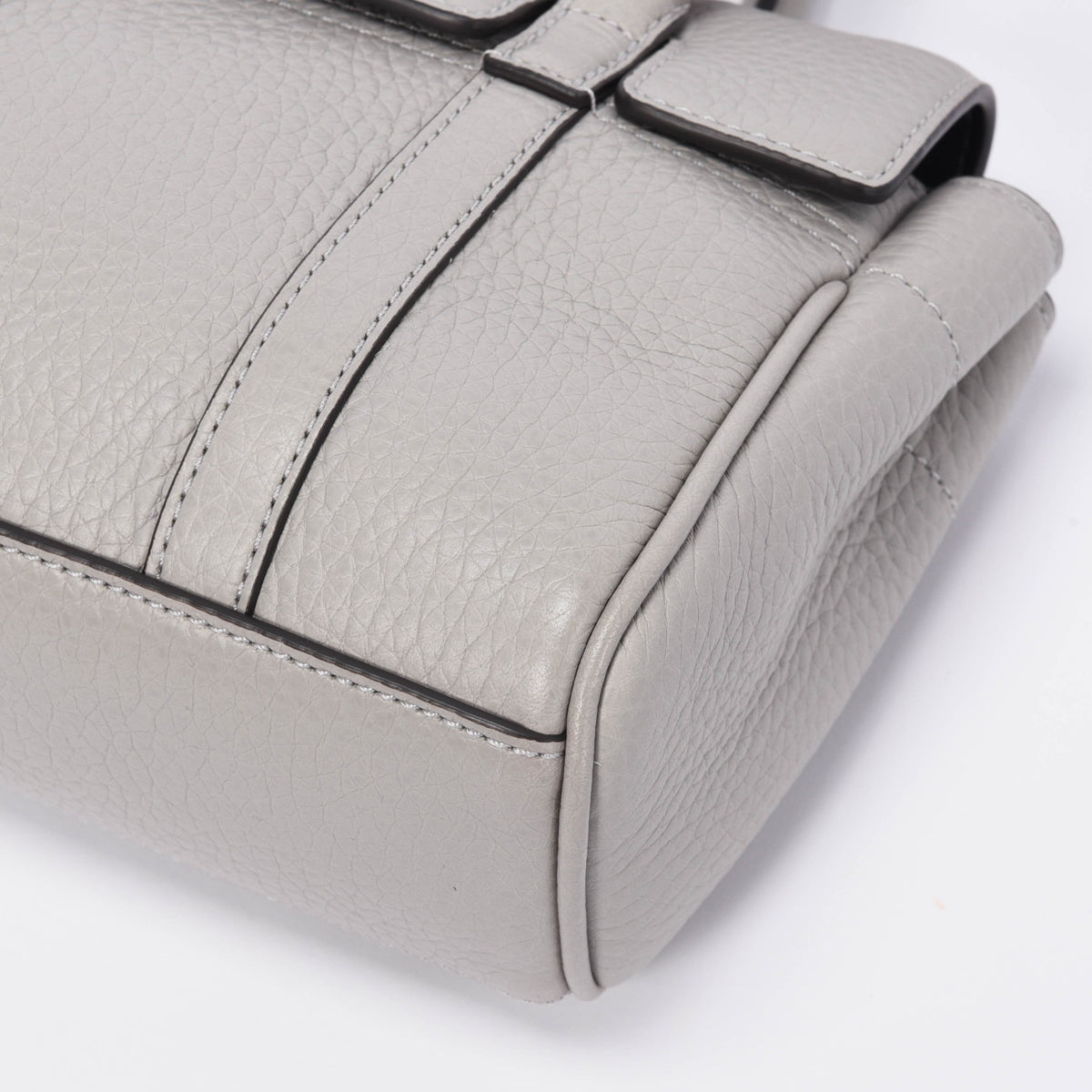 Mulberry Pale Grey Heavy Grain Mini Bayswater Tote