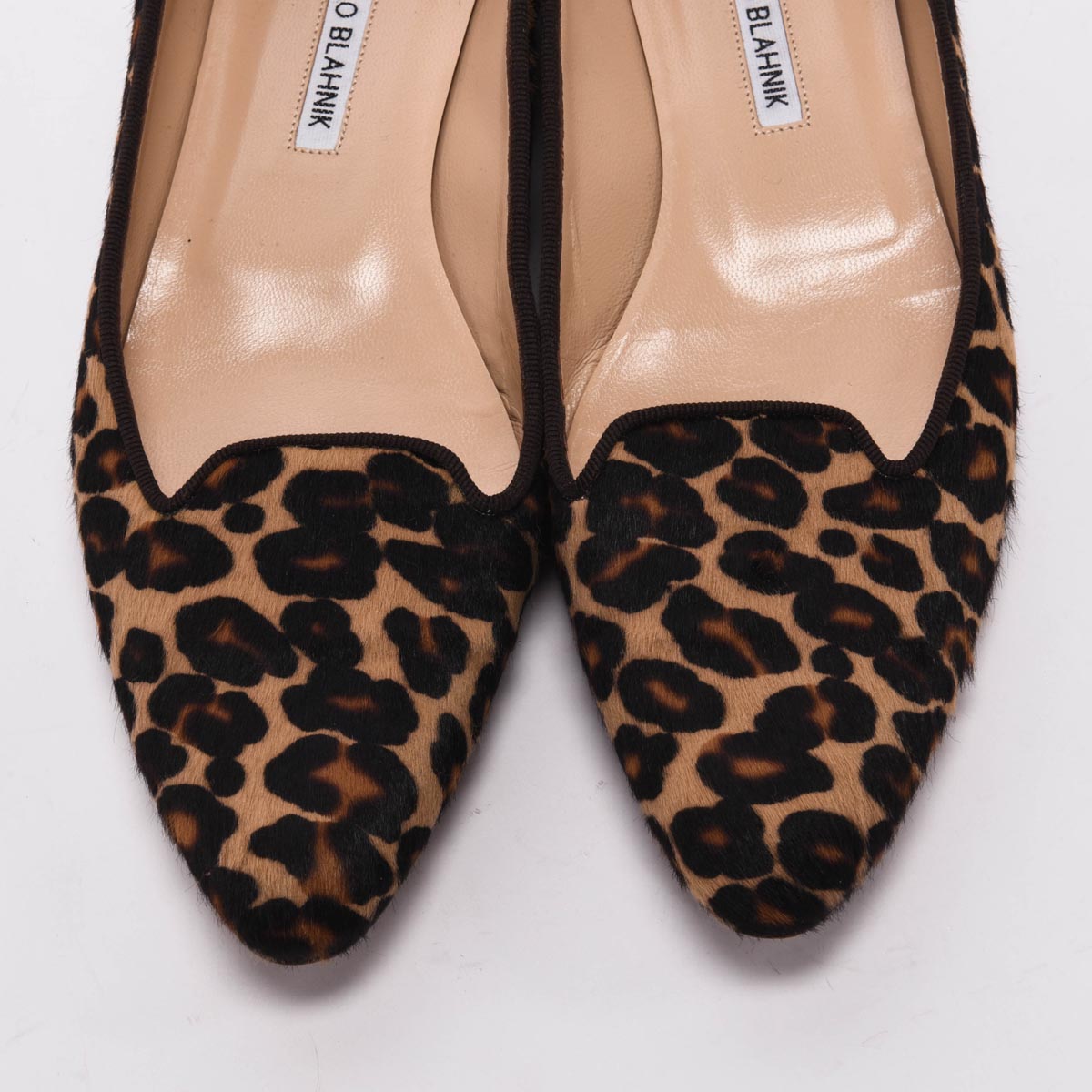 Manolo Blahnik Leopard Calf Hair Flats 38.5