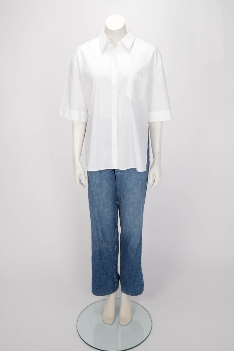 Fendi White Cotton FF Embroidered Pocket Shirt IT 44