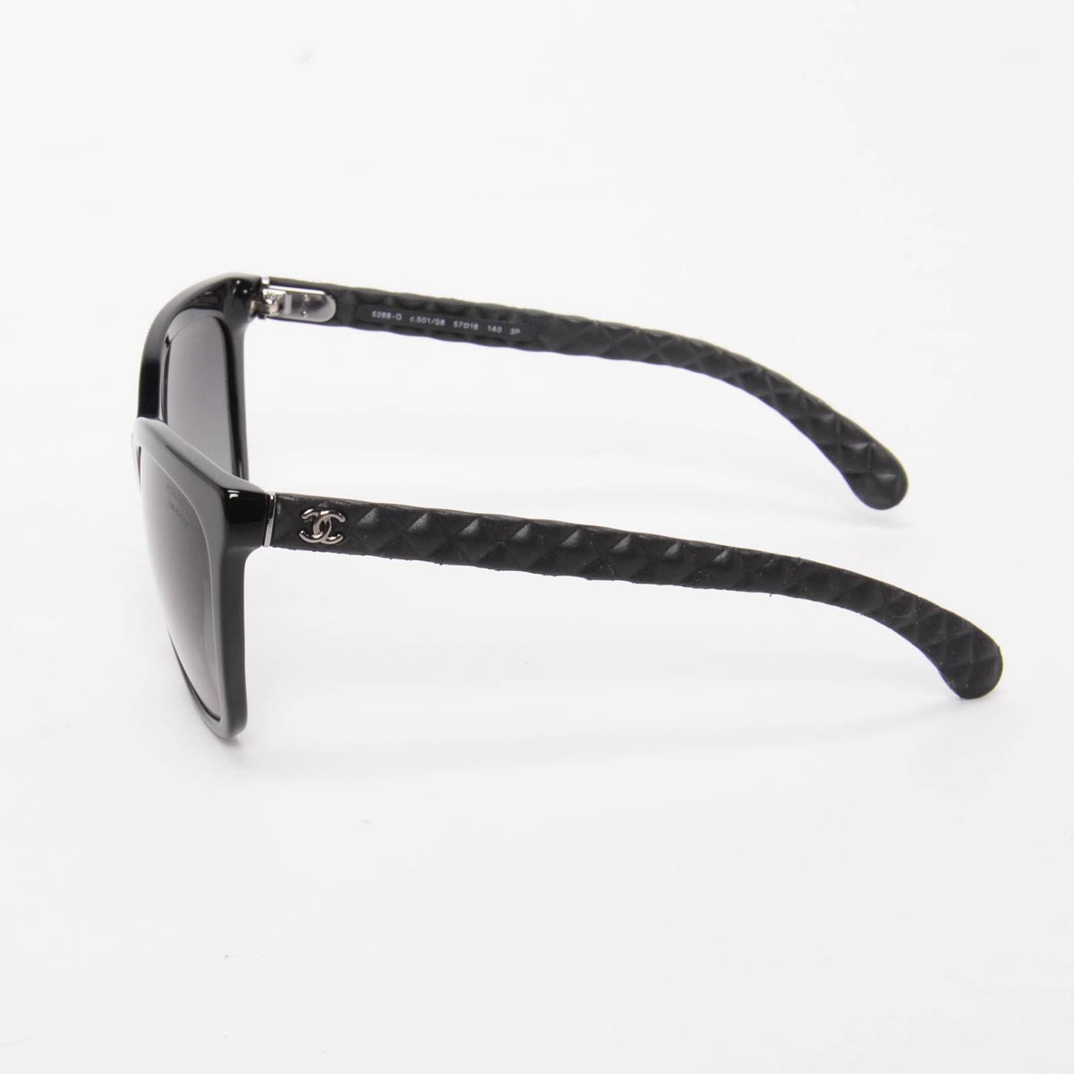 Chanel Black Quilted Arm Butterfly Sunglasses