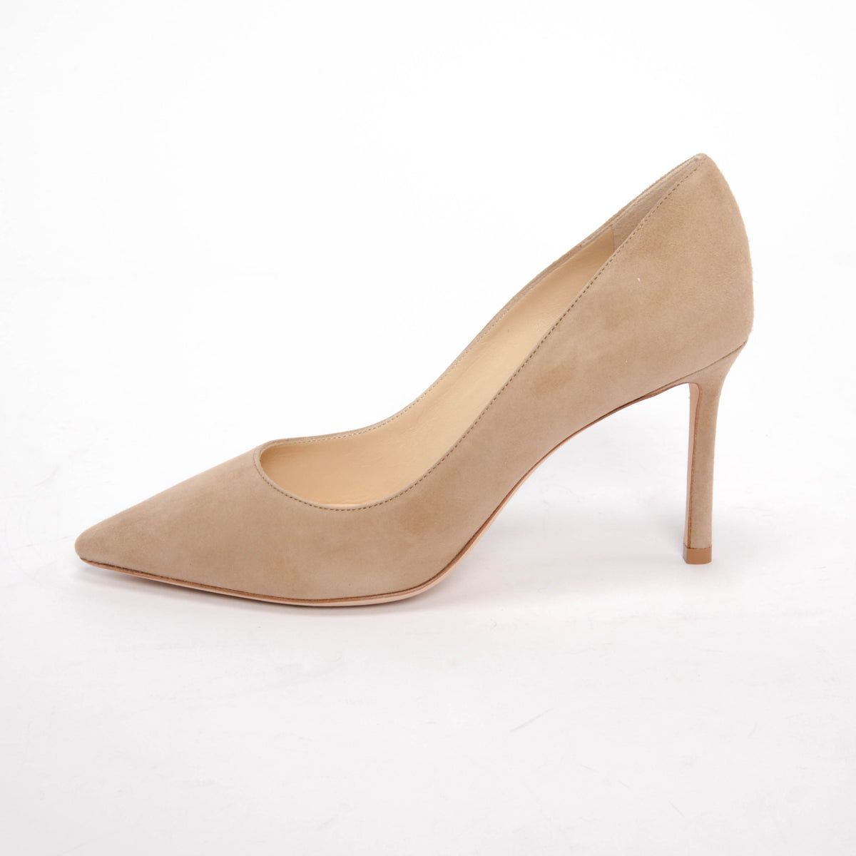 Jimmy Choo Beige Suede Romy 85 Pumps 36.5
