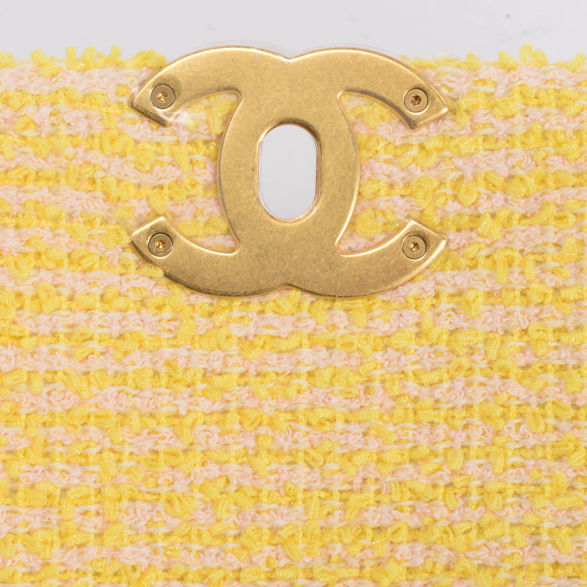 Chanel Yellow Tweed Medium Chanel 19 Shoulder Bag