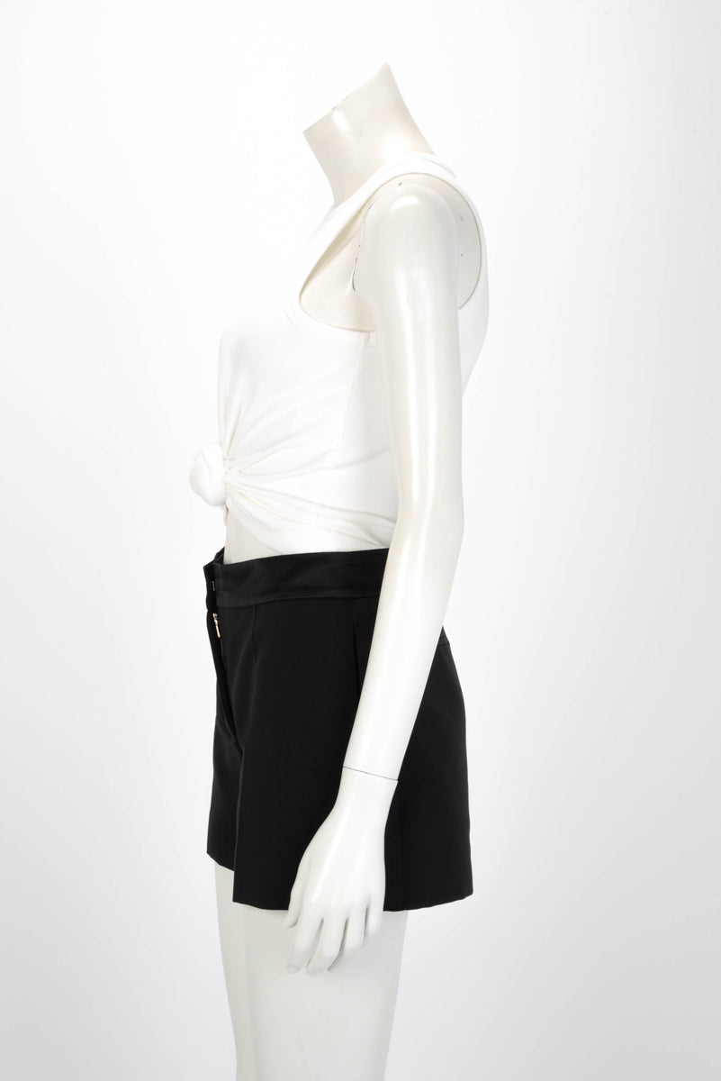 Magda Butrym White Ribbed Knotted Tank Top 38