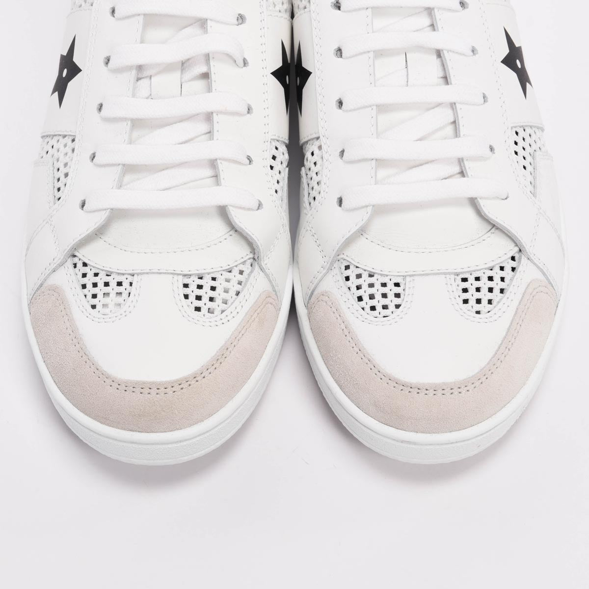 Dior White Suede & Mesh Star Sneakers 38