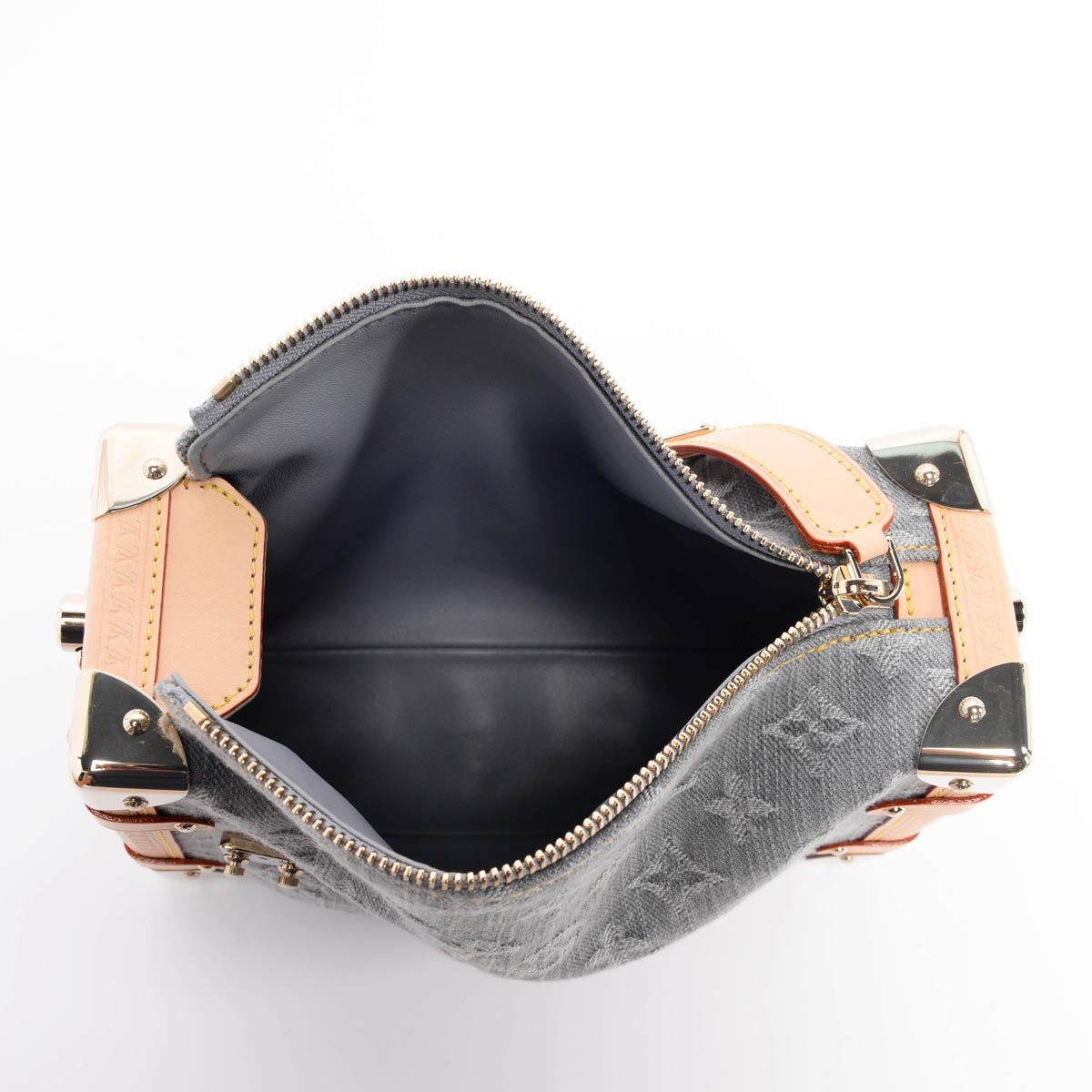 Louis Vuitton Grey Monogram Denim Side Trunk MM