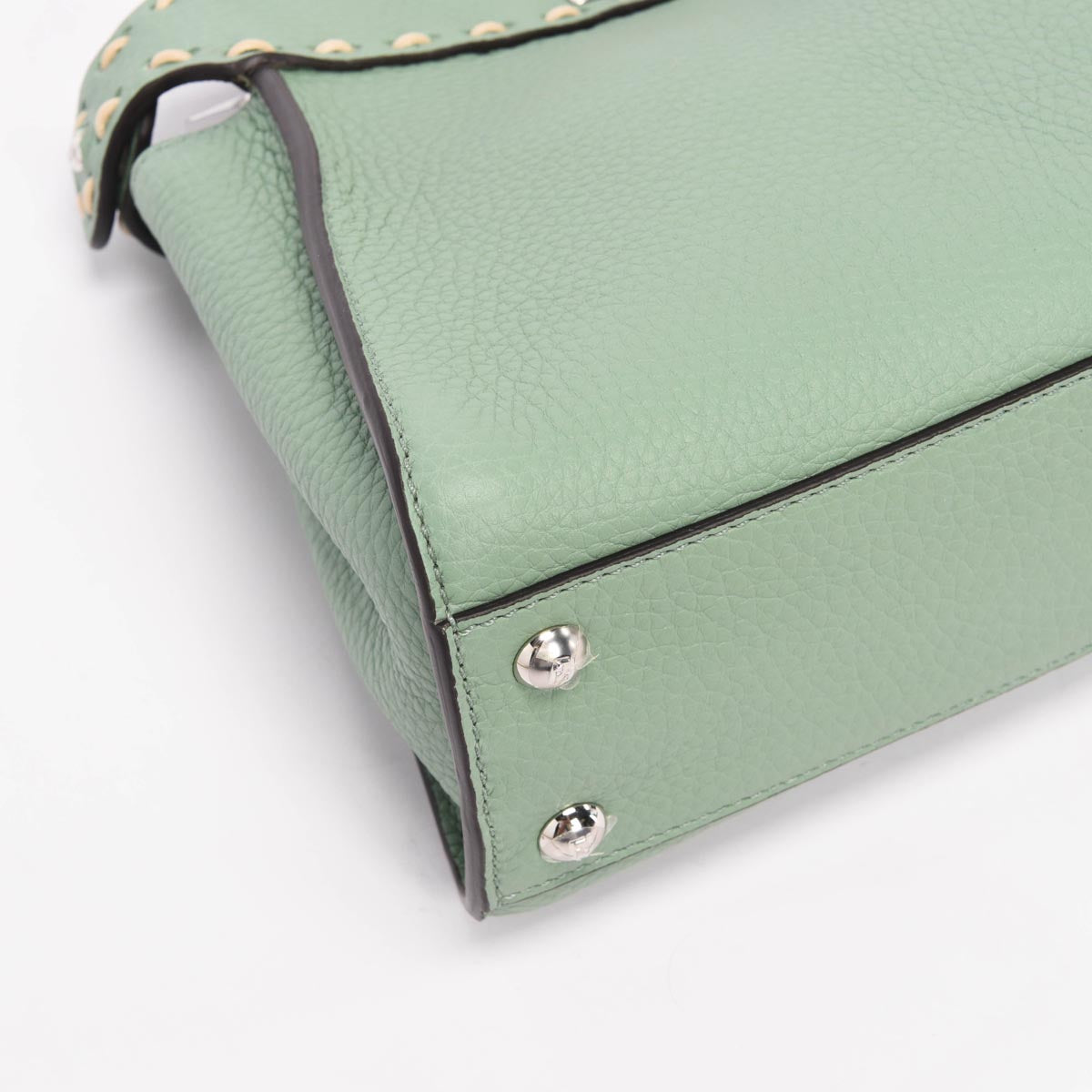 Fendi Mint Selleria Calfskin & Snakeskin Peekaboo Mini Bag