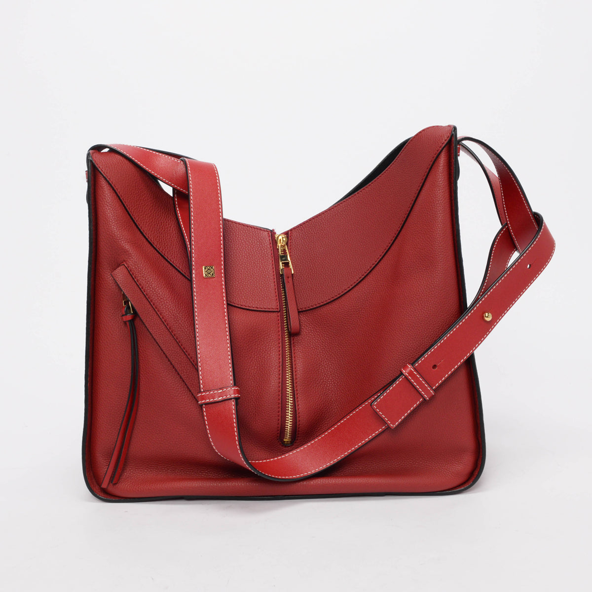 Loewe Dark Red Calfskin Medium Hammock Bag