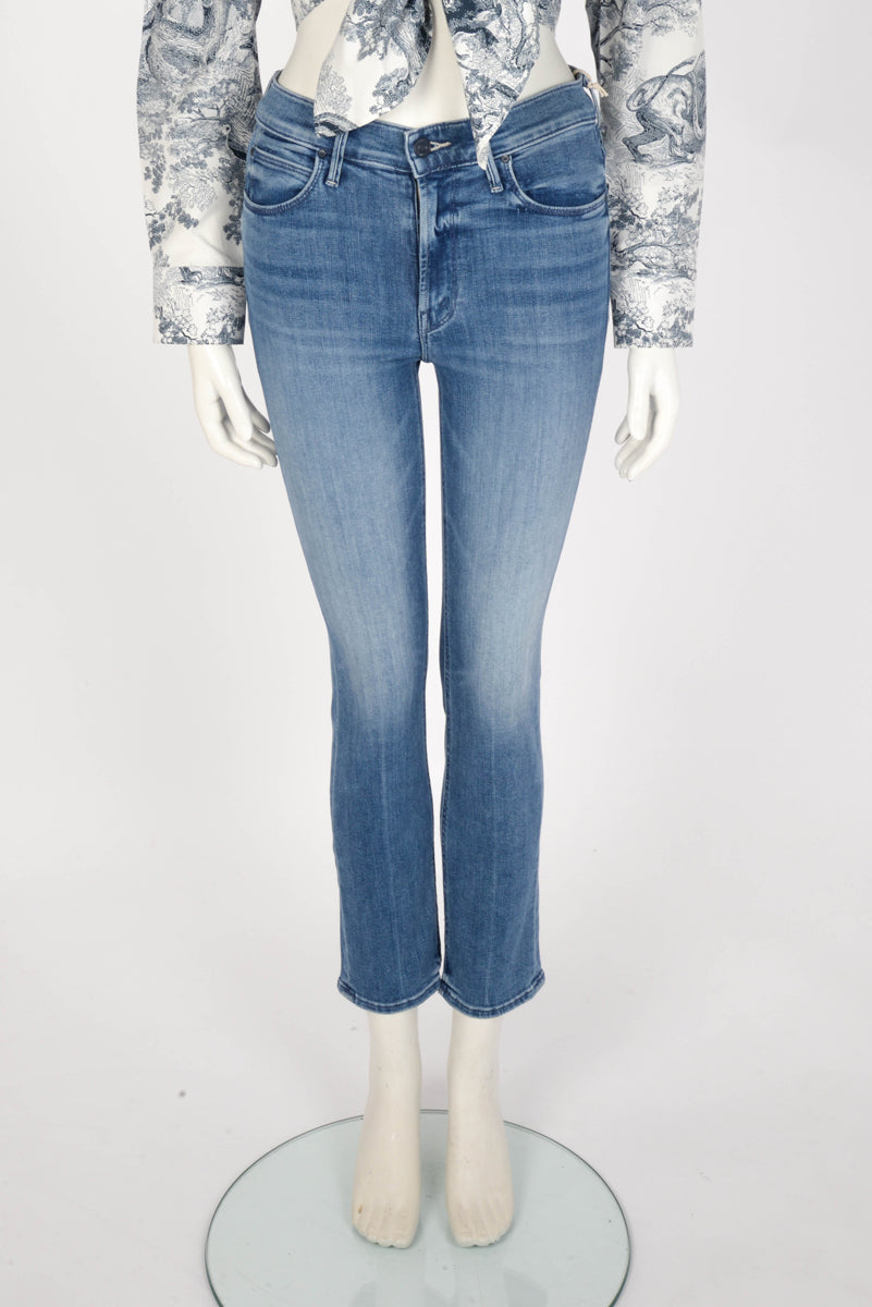 Mother Blue Denim Mid Rise Dazzler Ankle Jeans 24