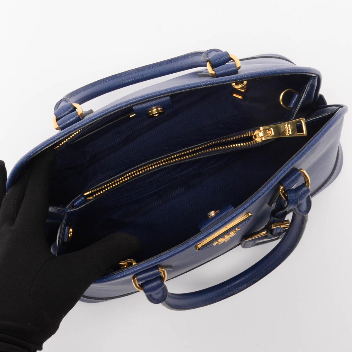 Prada Bluette Saffiano Small Promenade Tote