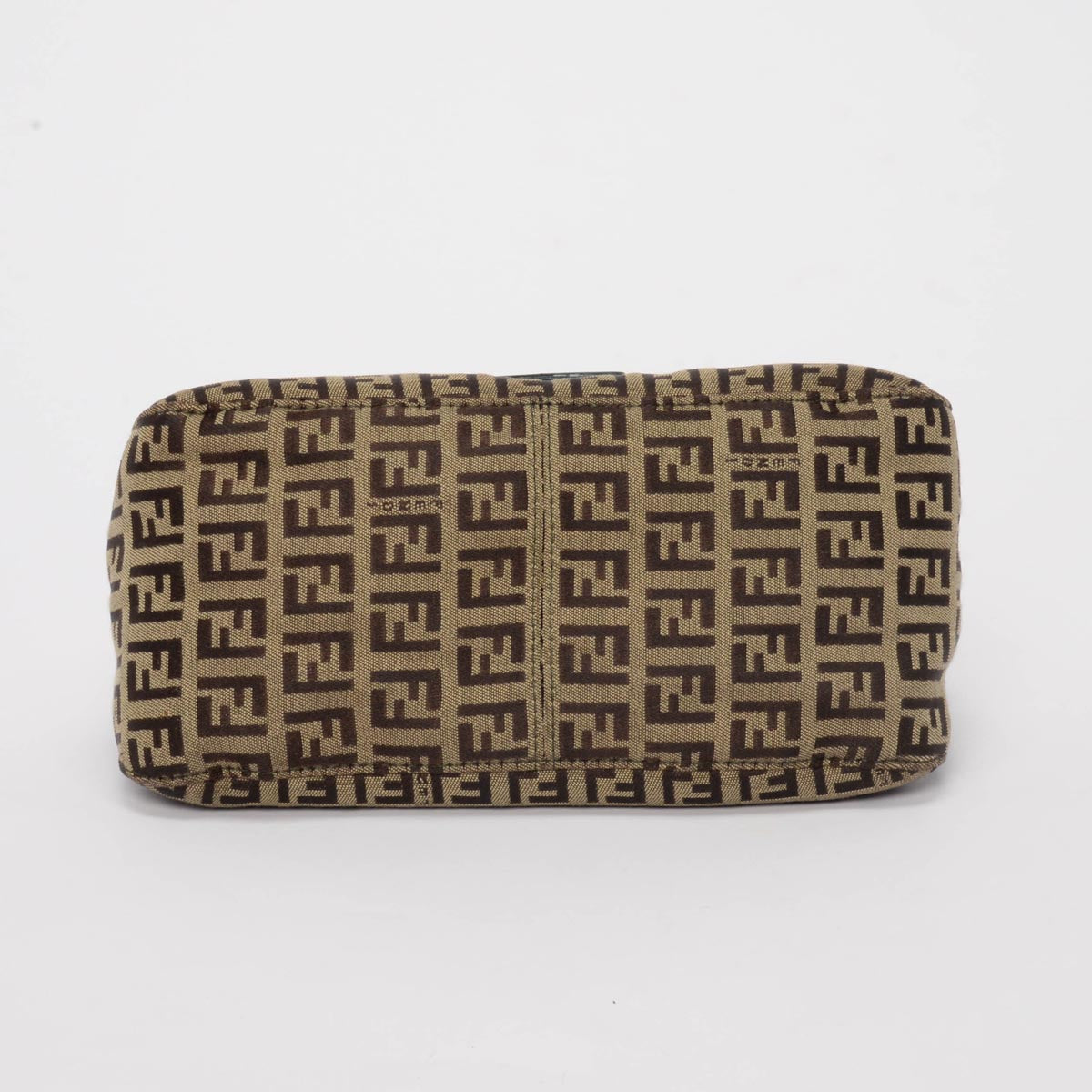 Fendi Green Zucchino Canvas Mini Baguette Bag