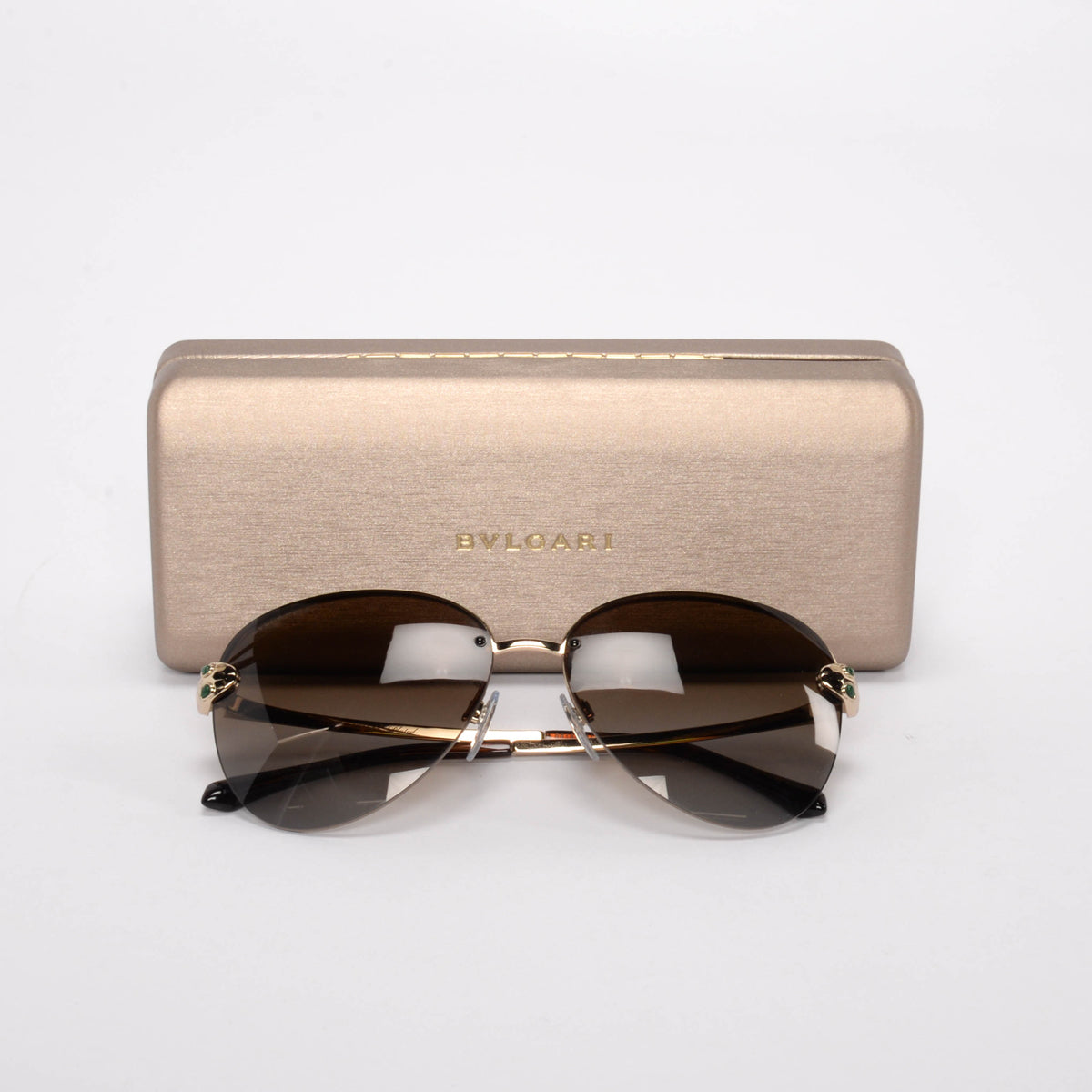 Bulgari Gold Plated Serpenti Pilot Sunglasses