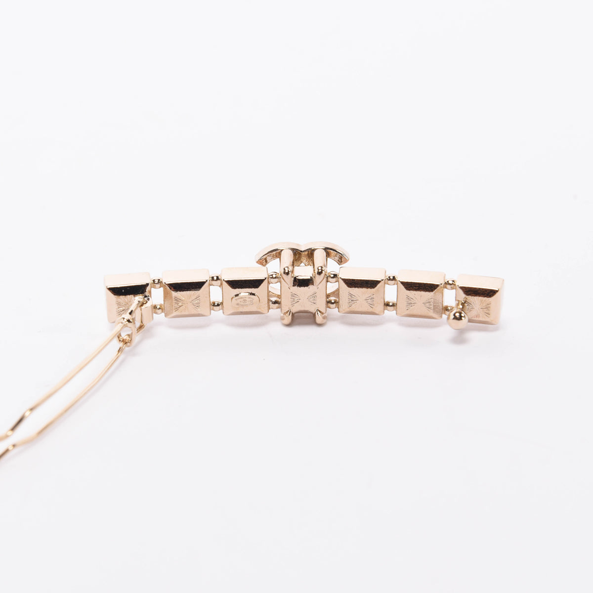 Chanel Gold & Pink Crystal CC Hair Clip