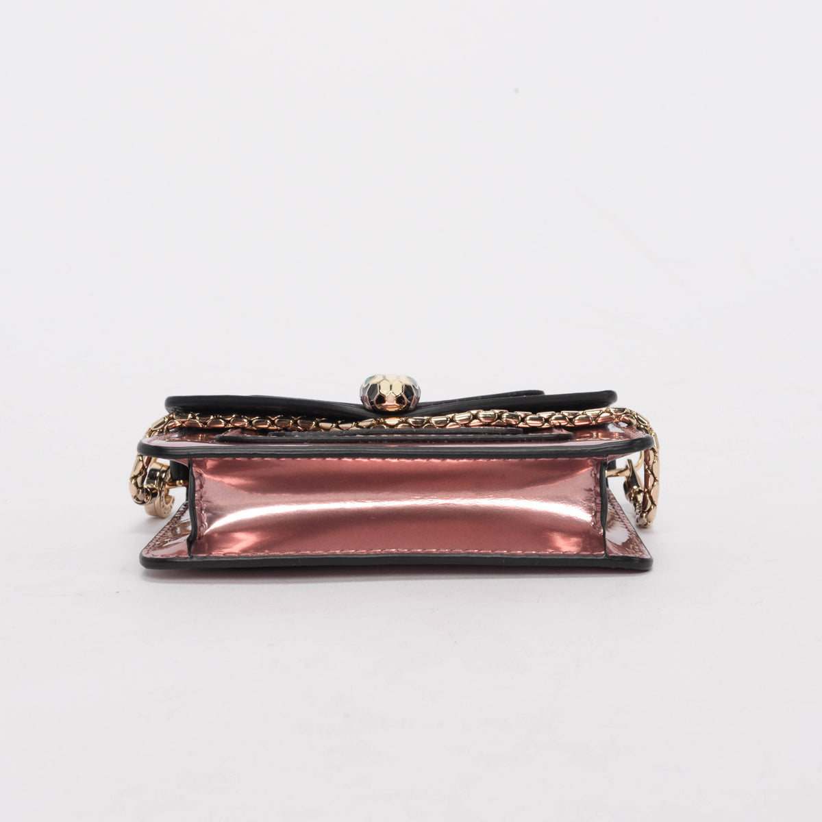 Bulgari Pink Metallic Leather Serpenti Forever Mini Bag Charm