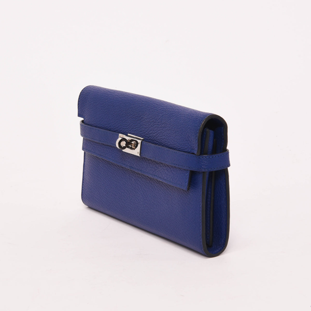 Hermes Blue Electric Chevre Mysore Kelly Wallet