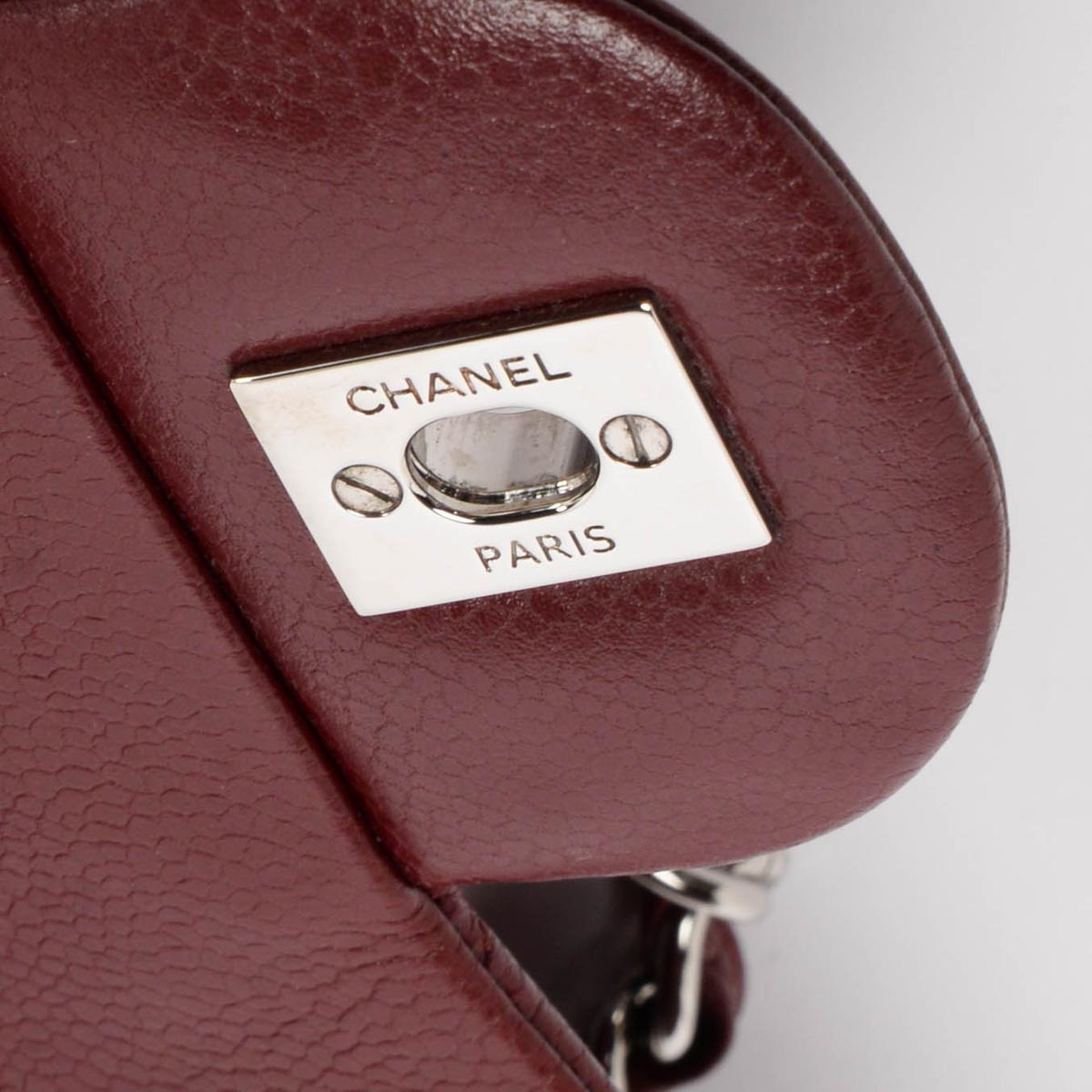 Chanel Dark Red Caviar Maxi Single Flap Bag