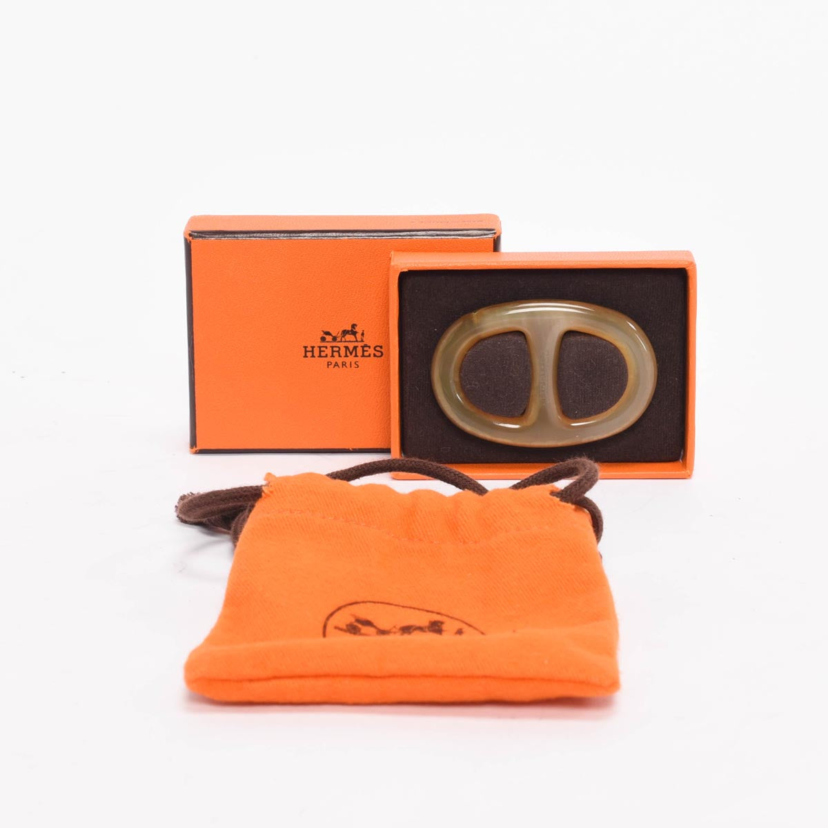 Hermes Buffalo Horn Lacquer Chaine D' Ancre Scarf Ring