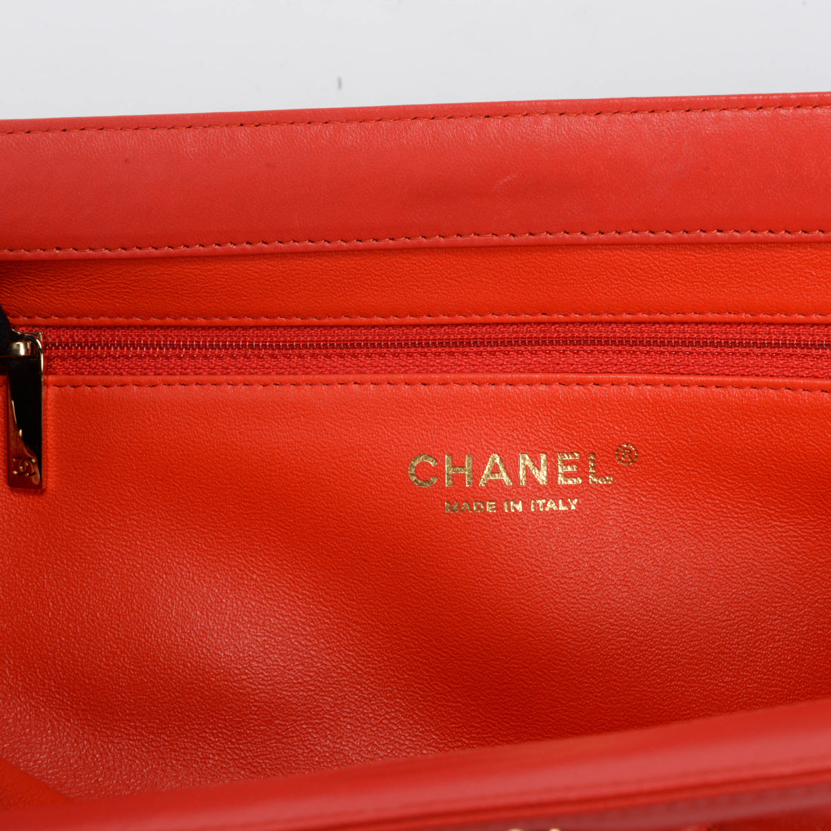 Chanel Red Quilted Lambskin Frame Clutch