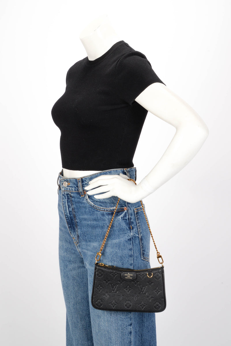 Louis Vuitton Black Monogram Empreinte Easy Pouch on Strap