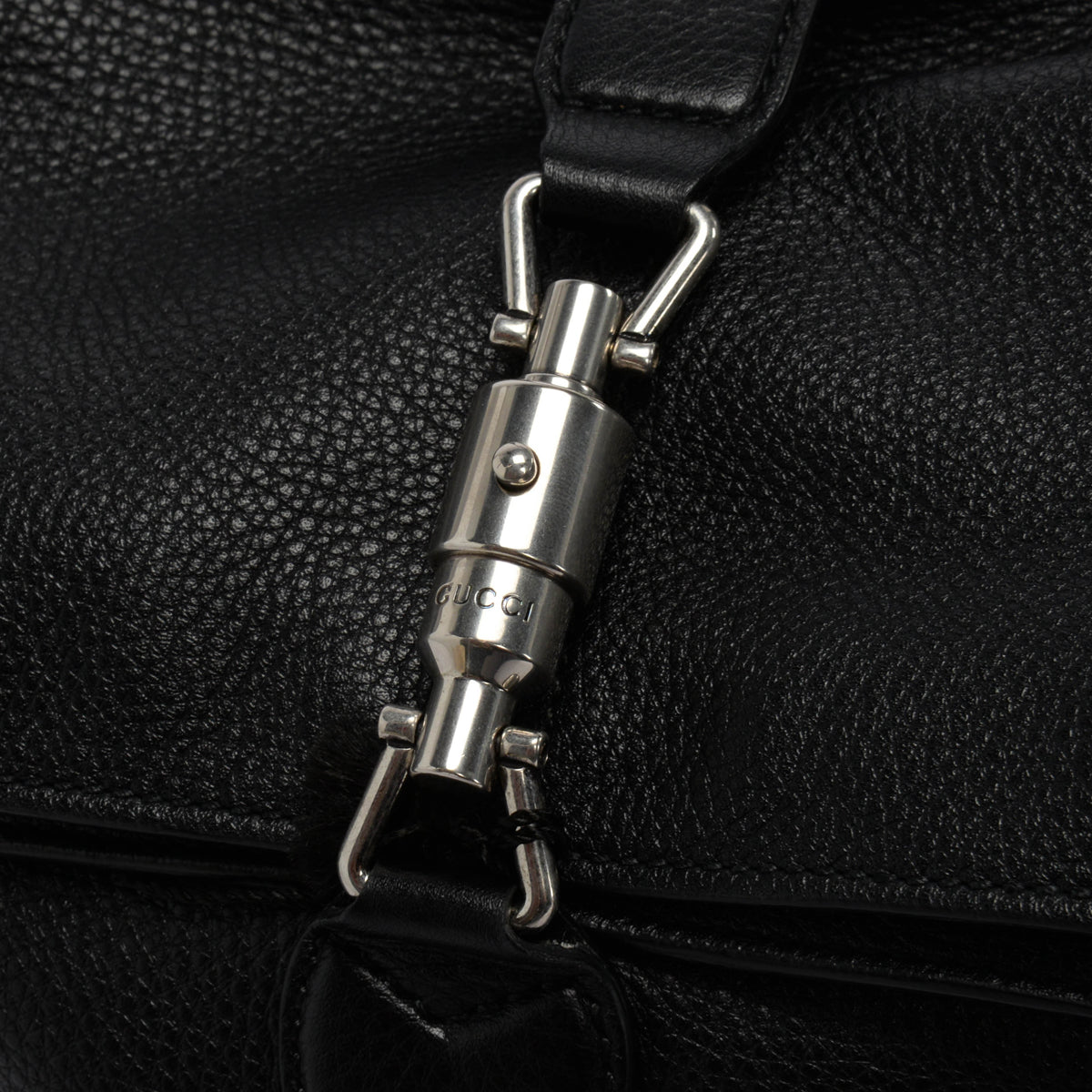 Gucci Black Grained Leather 1961 Jackie Backpack