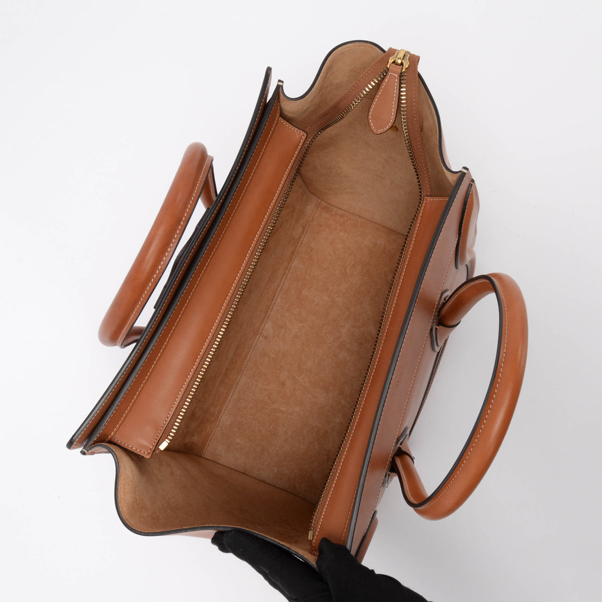 Celine Tan Natural Calfskin Mini Luggage Tote
