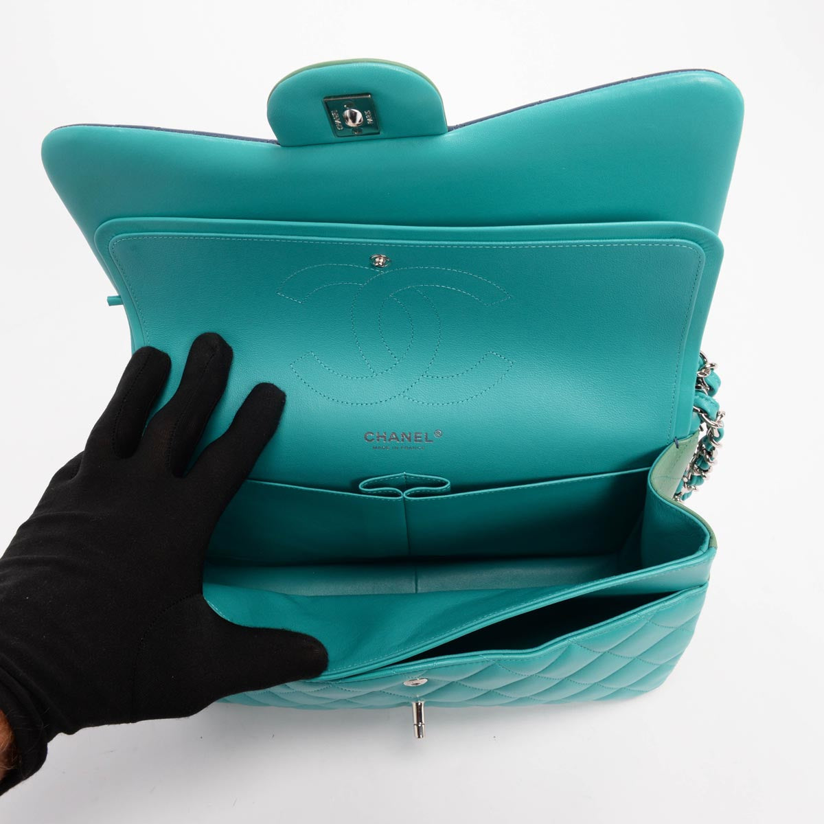 Chanel Tri-Colour Lambskin Jumbo Double Flap Bag