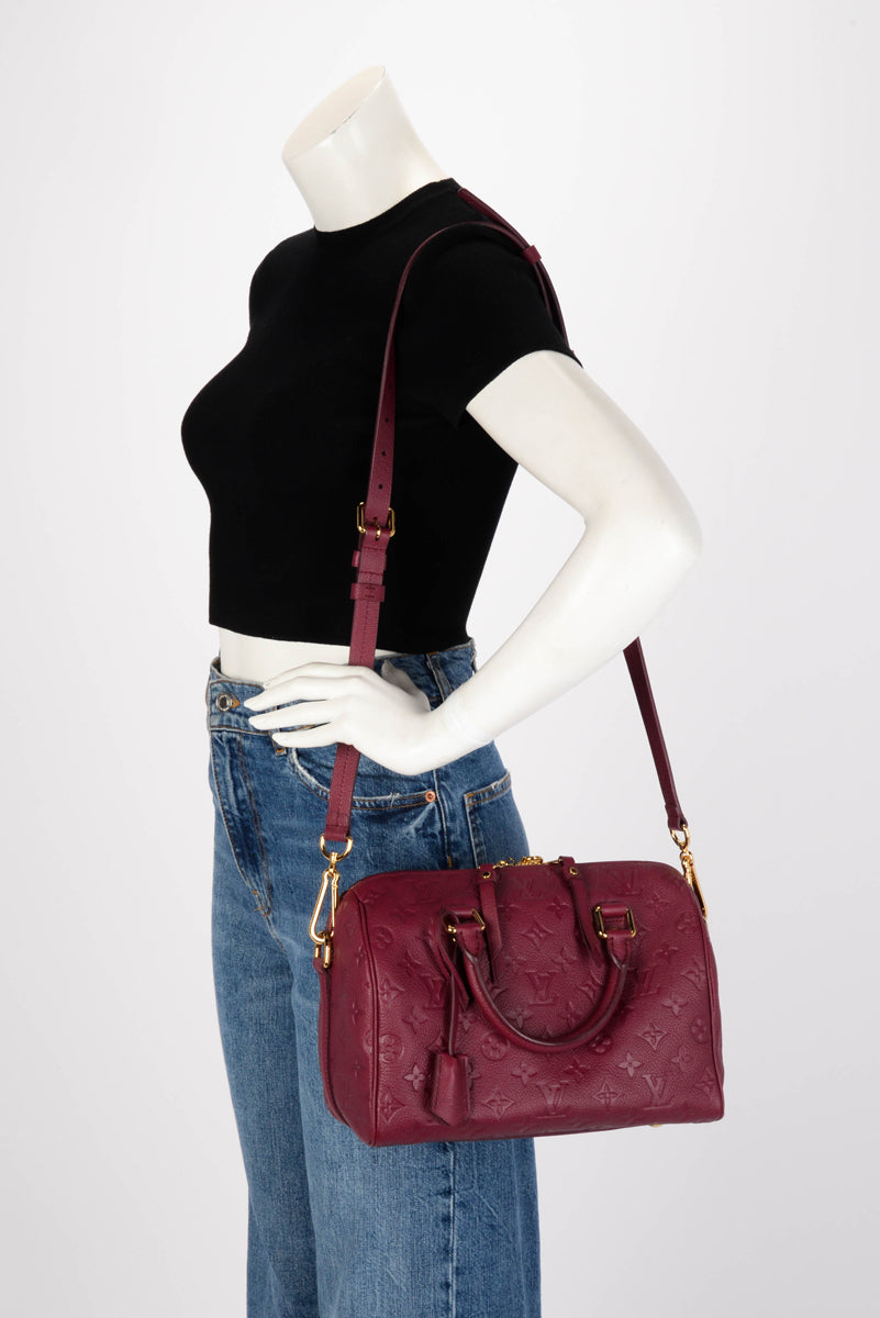Louis Vuitton Aurore Monogram Empreinte Speedy Bandouliere 25