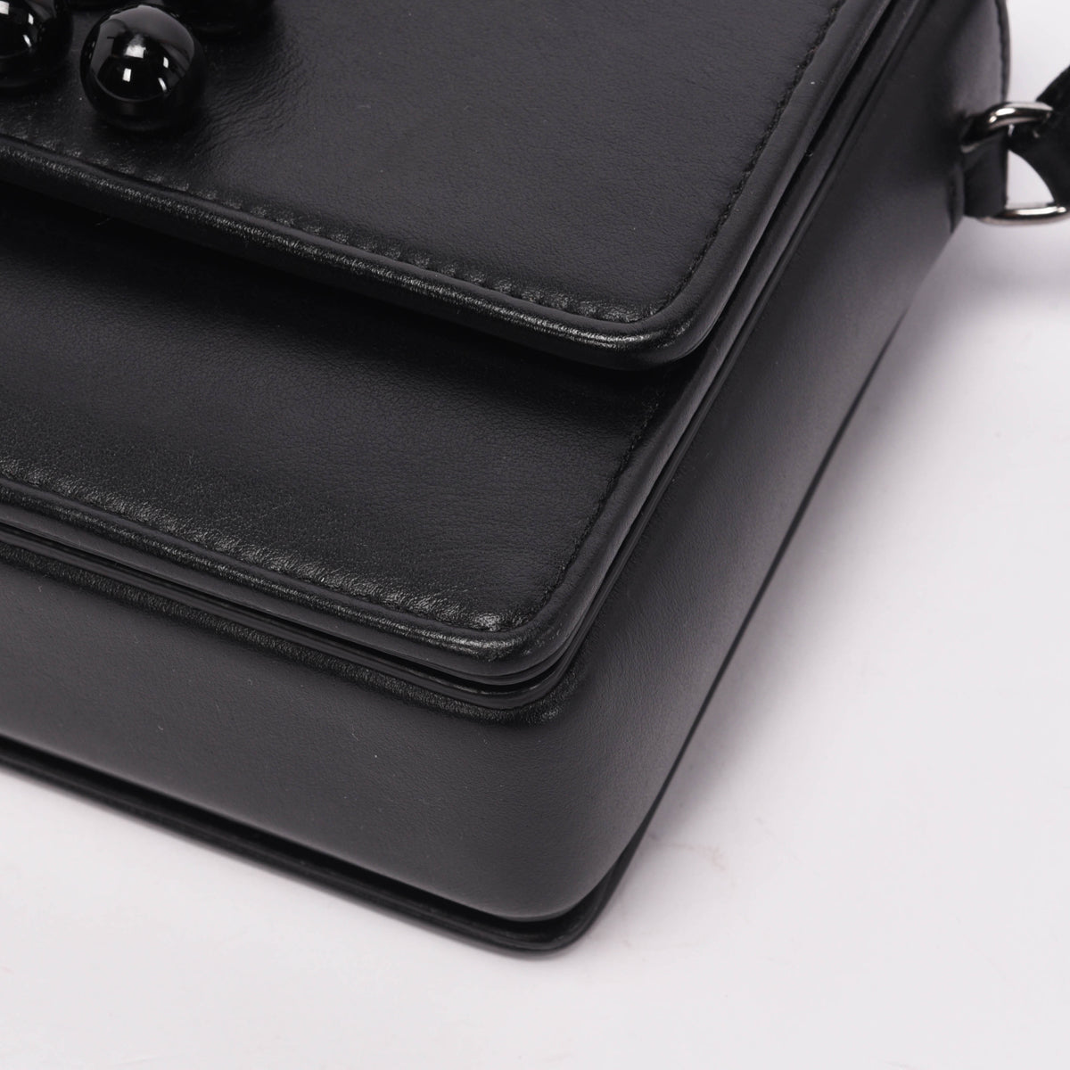 Christian Louboutin Black Calfskin Studded Carasky Cross Body Bag