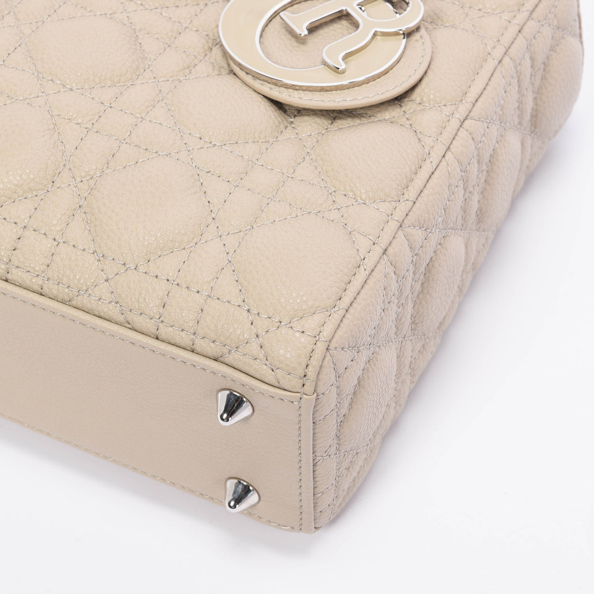 Dior Sand Cannage Grained Calfskin Small Lady Dior