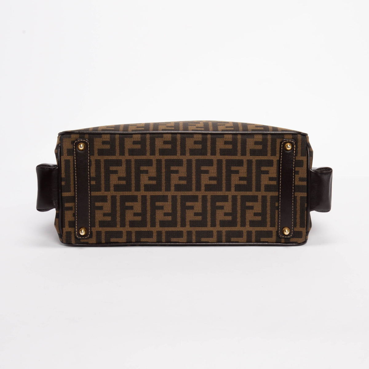 Fendi Tobacco Zucca Double Zip Tote