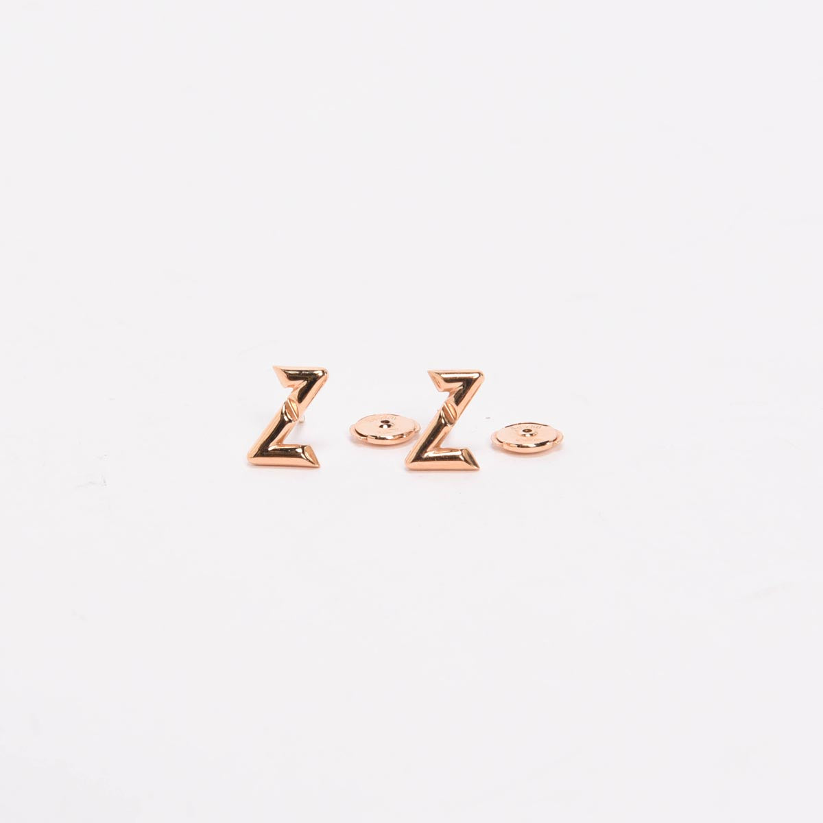 Louis Vuitton 18k Pink Gold LV Volt Upsidedown Stud Earrings
