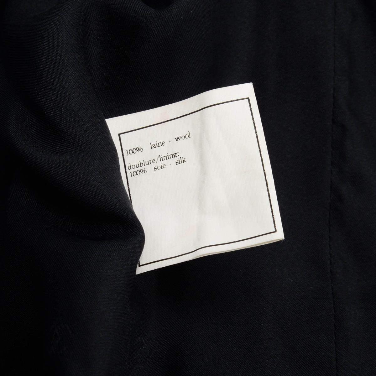 Chanel Navy Wool Twill Long Line Jacket FR 38