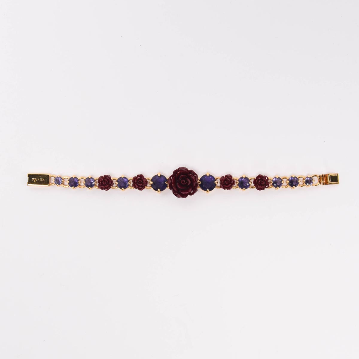 Prada Red & Purple Crystal Rose Bracelet