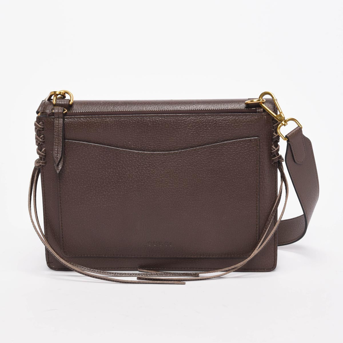 Gucci Brown Grained Calfskin Animalier Chain Bag