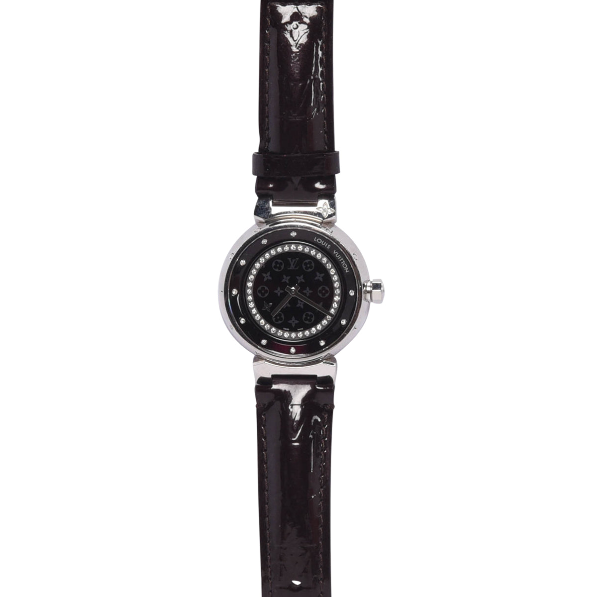 Louis Vuitton Amarante Stainless Steel & Diamond Tambour Disc Watch
