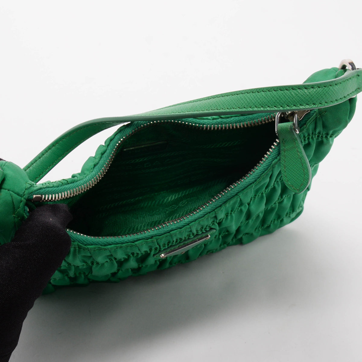 Prada Green Nylon Gaufre Re-Edition 2000 Mini Bag