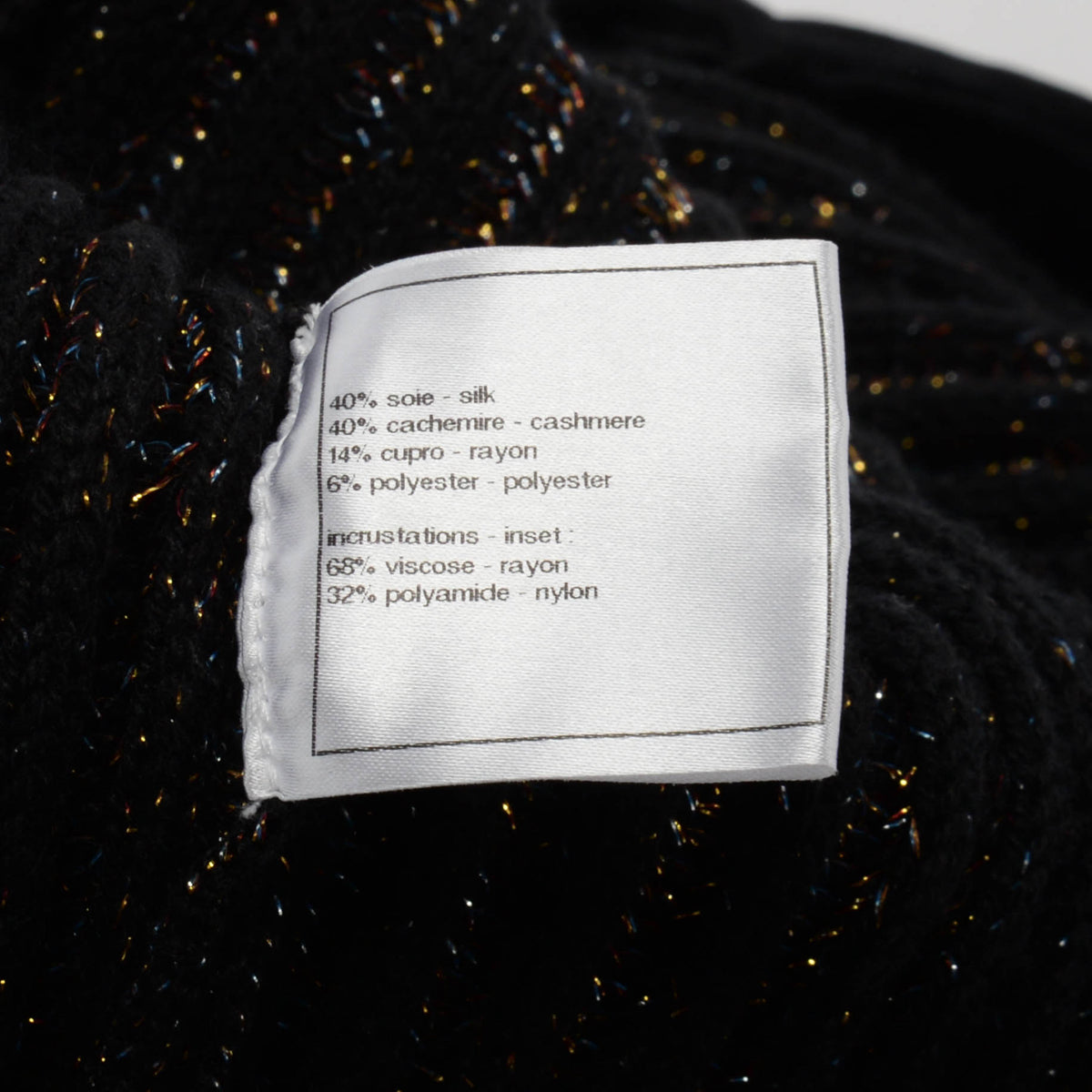 Chanel Black Lurex Knit Longline Cardigan FR 40