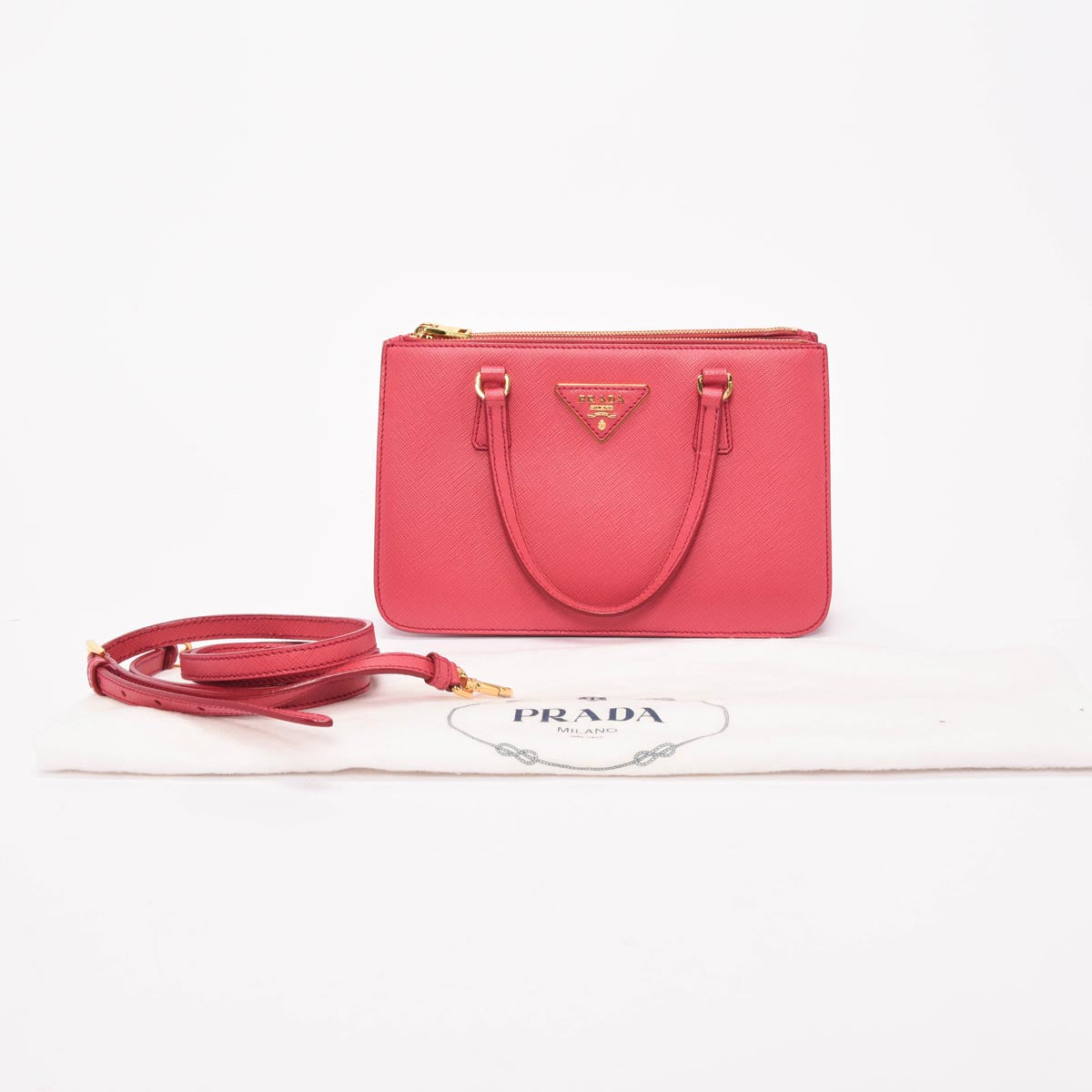 Prada Pink Saffiano Mini Galleria Tote