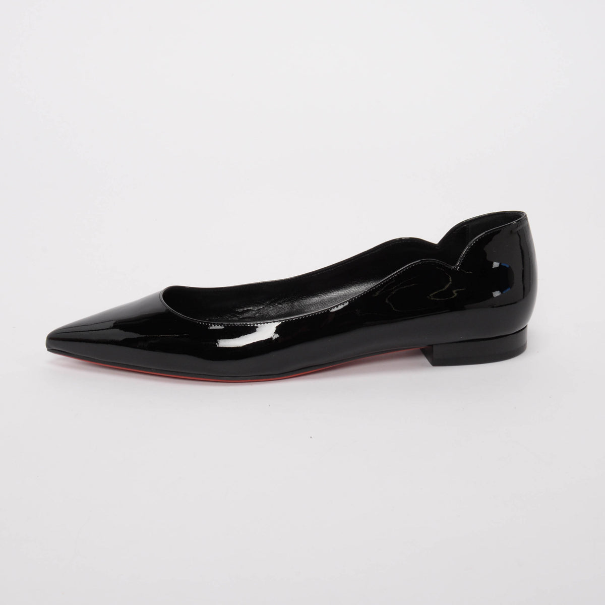Christian Louboutin Black Patent Hot Chickita Flats 41