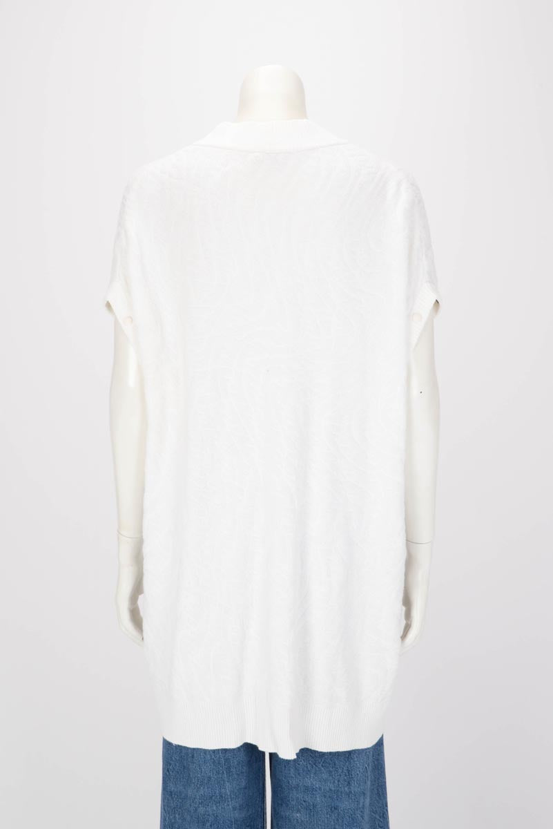 Fendi Off White FF Terry Cloth Detachable Sleeve Cardigan FR 50