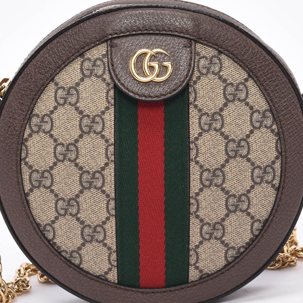 Gucci Beige GG Supreme Round Ophidia Mini Bag