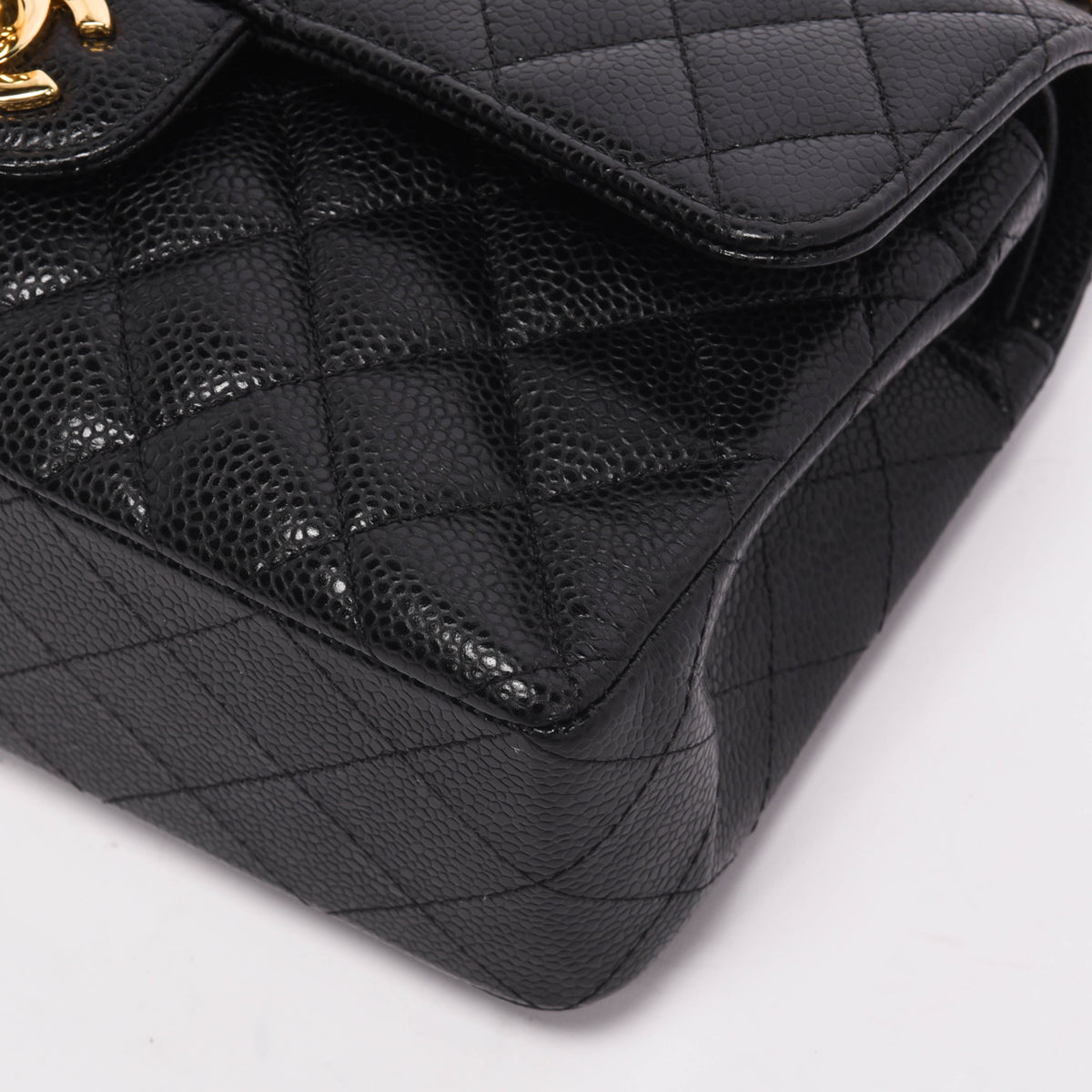 Chanel Black Quilted Caviar Small Classic Flap Bag