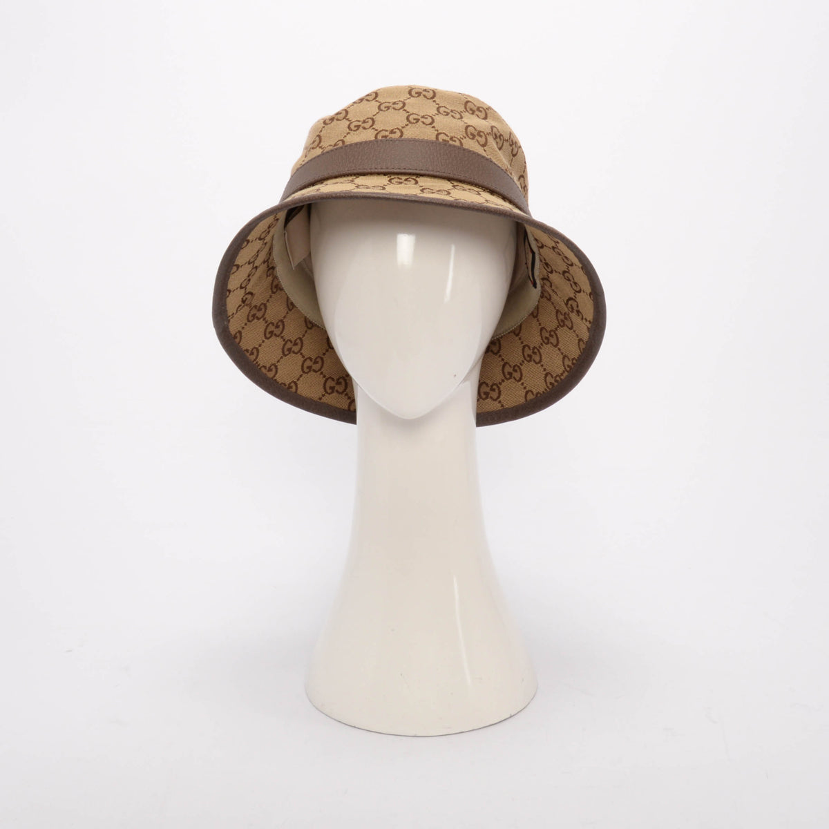 Gucci Beige Canvas GG Bucket Bucket Hat