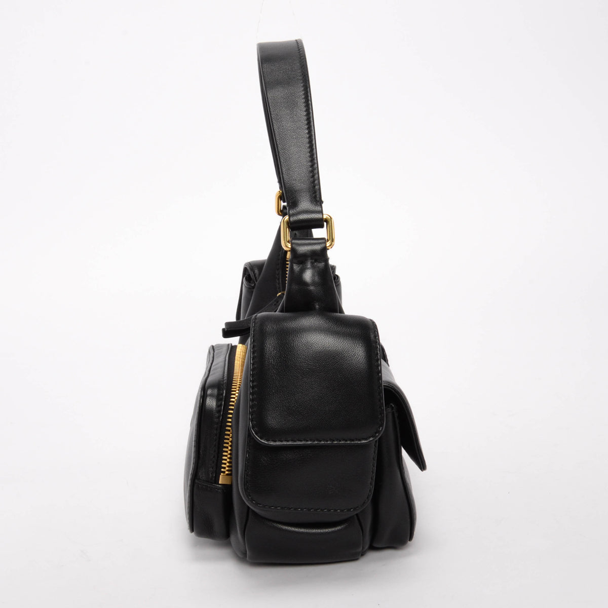 Miu Miu Black Nappa Leather Pocket Bag