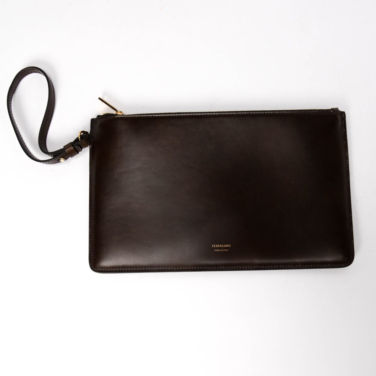 Ferragamo Brown & Black Calfskin & Suede Large Cut-Out Tote