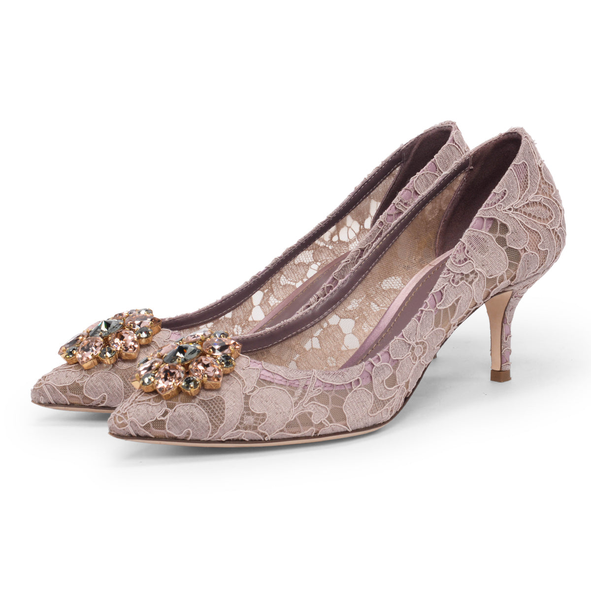 Dolce & Gabbana Blush Lace Bellucci Pumps 39