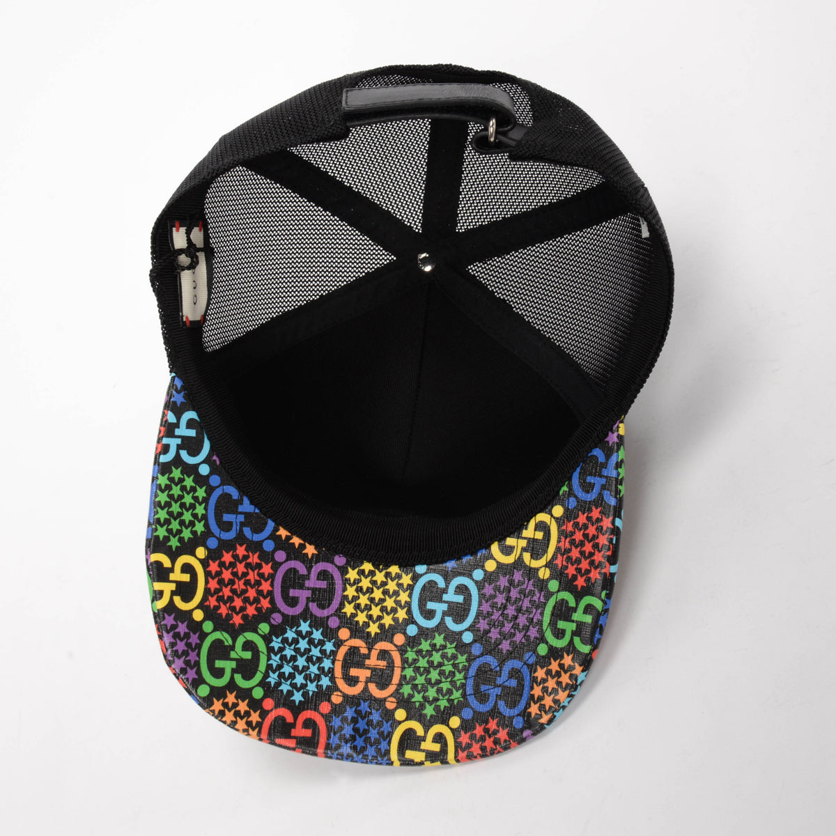 Gucci Black Coated Canvas Psychedelic GG Baseball Cap