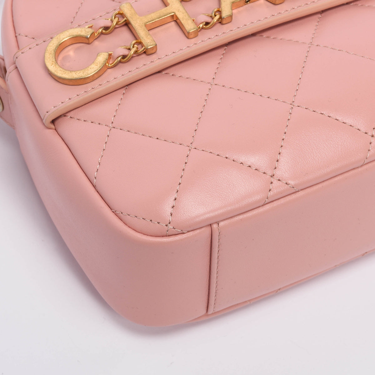Chanel Pink Quilted Calfskin Enchained Camera Bag