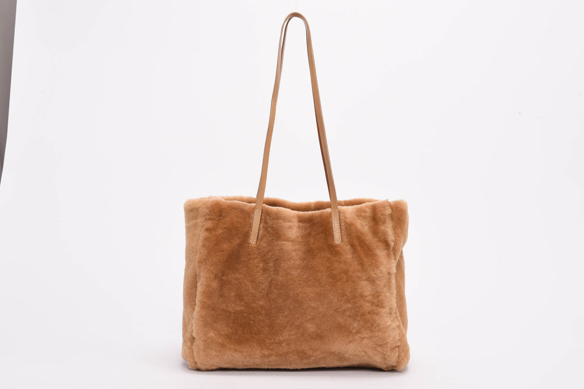 Fendi Caramel Faux Fur FF Tote