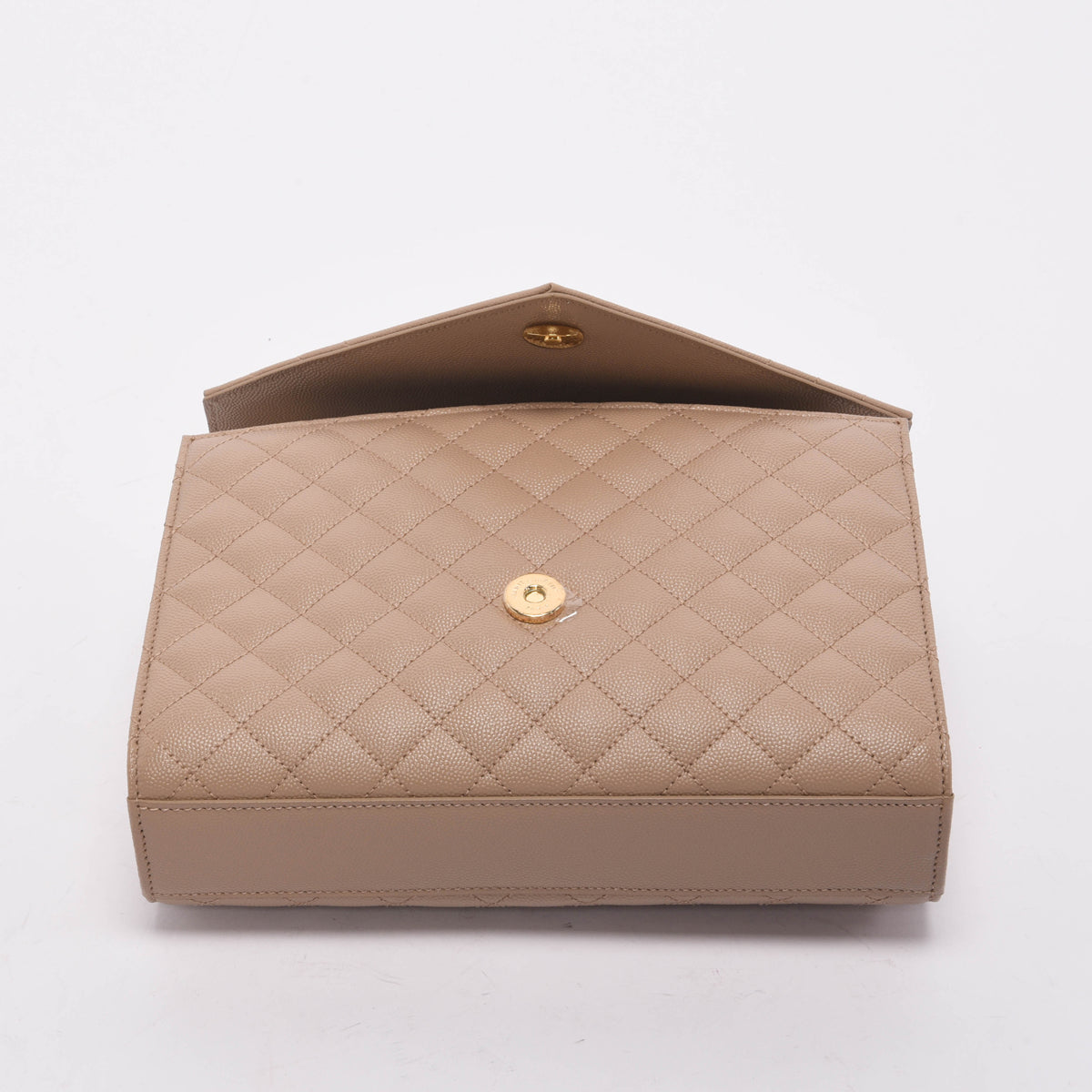 Saint Laurent Beige Grain de Poudre Mix Matelasse Medium Envelope Bag