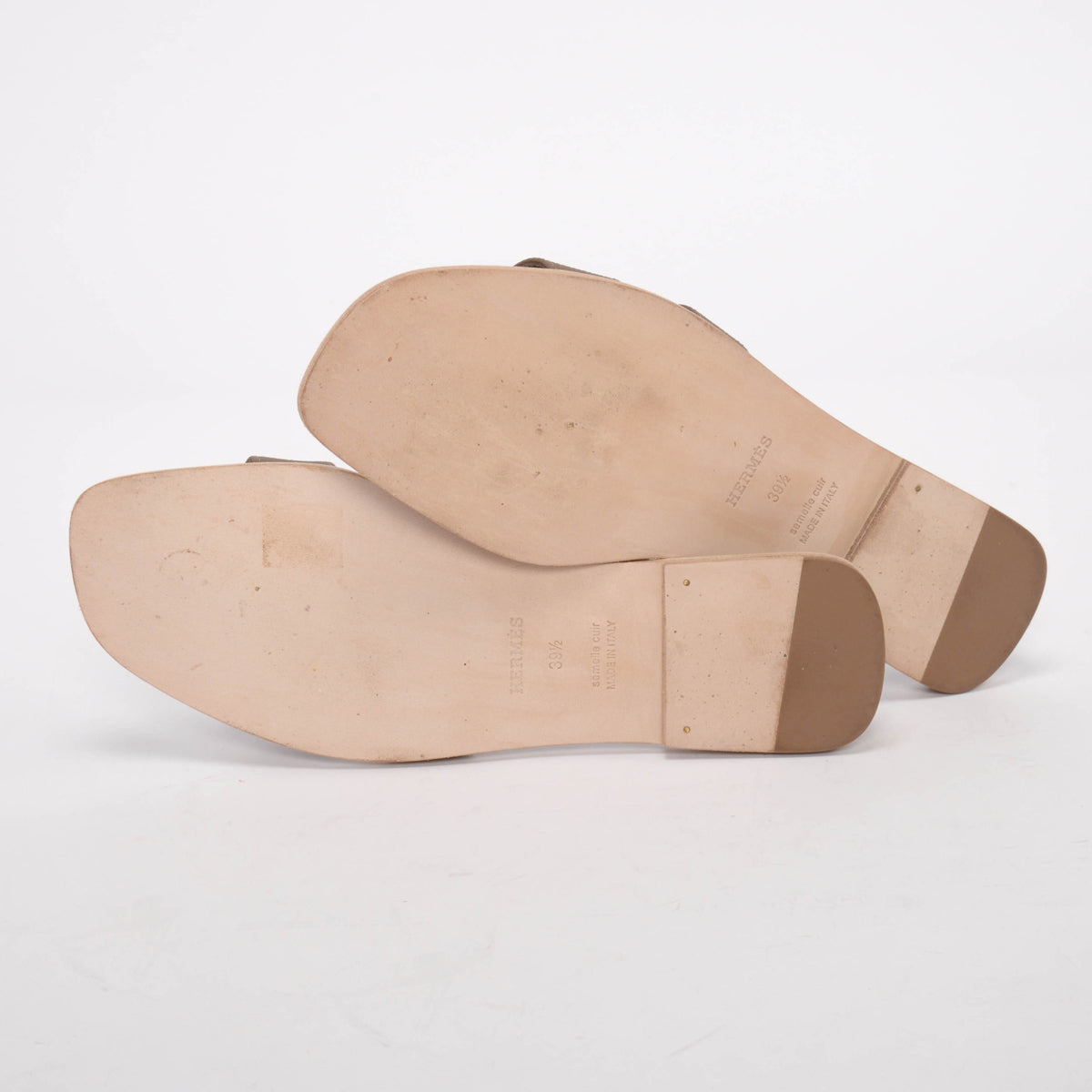 Hermes Etoupe Epsom Oran Sandals 39.5